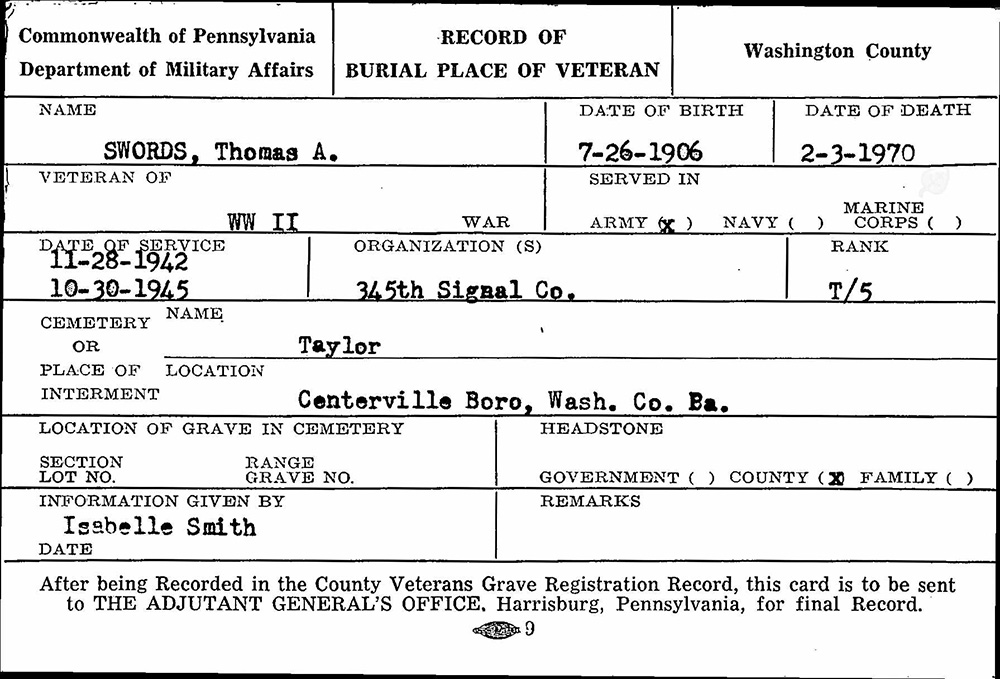 veteran burial